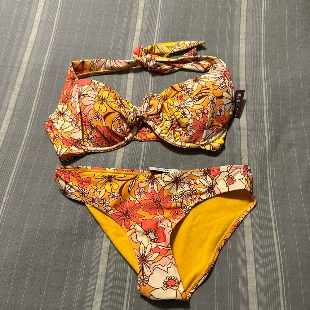 Adore Me Floral Bikini - Yellow and Orange